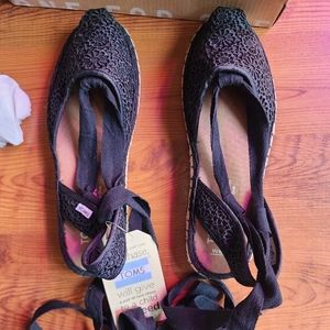 TOMS US 6.5 37 Espadrille Moroccan Crochet flat.